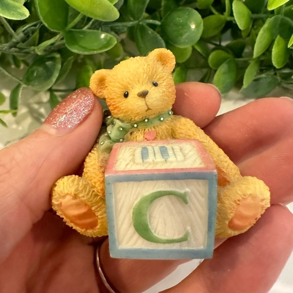 Cherished Teddies Bear with “C” Block ABC 1 pc. VTG 1995 NIB Collectible